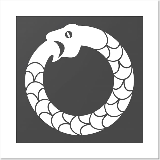 Ouroboros (white logo) Wall Art by Stupiditee